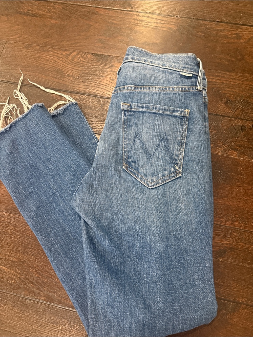 MOTHER The Mid Rise Dazzler Ankle Fray Denim Jeans - Picture 8 of 8
